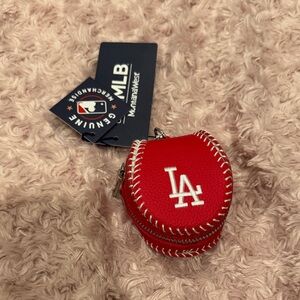 MLB Red LA Baseball Coin Pouch